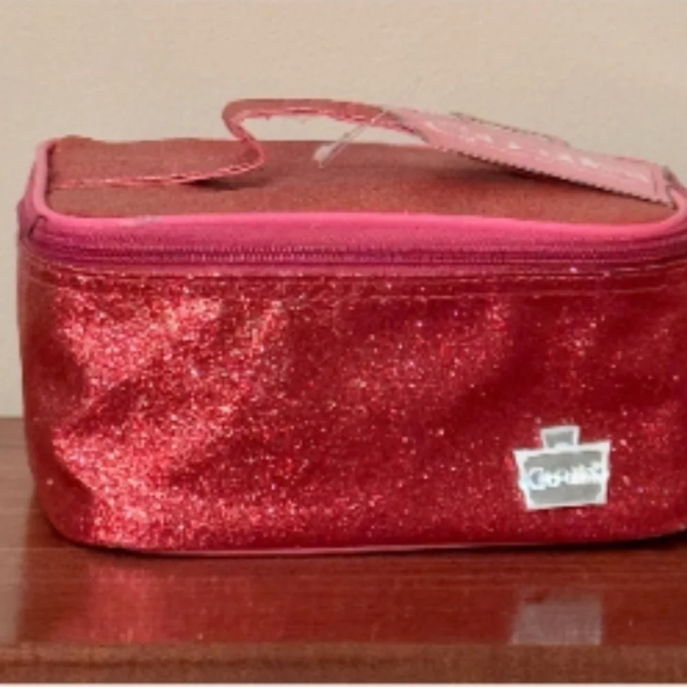 Caboodles soft sided nail valet/tote/case pink matallic Sparkle NEW